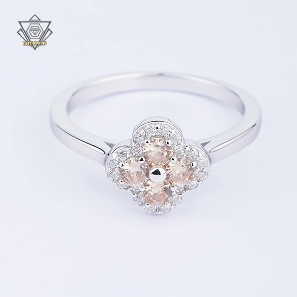 Four leaf deep blue rings