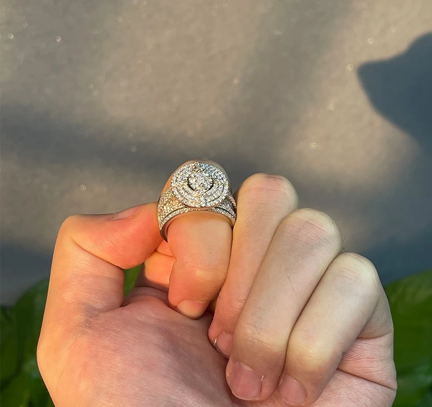 rapper moissanite rings